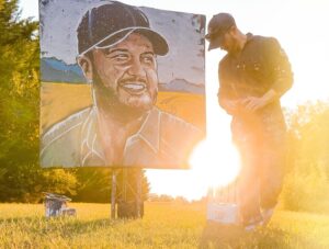 Justin Sigel paints Luke Bryan